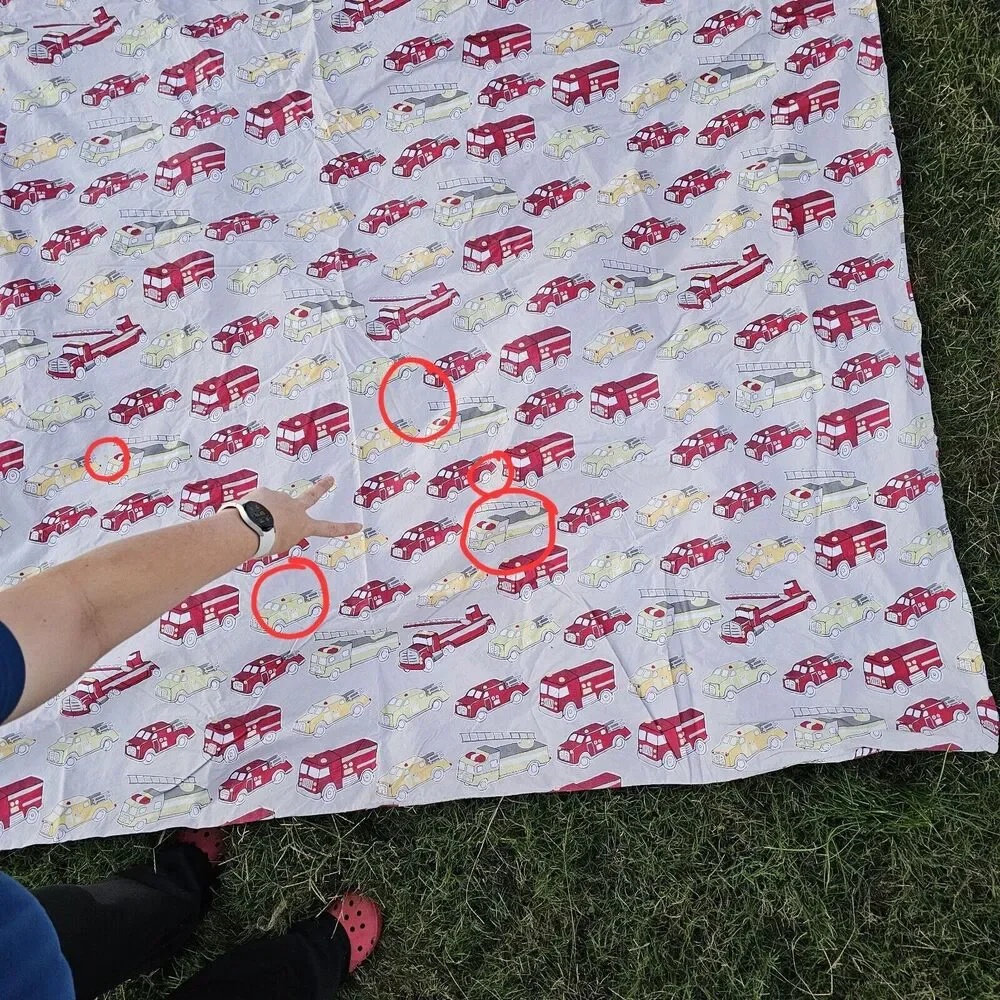 Pottery Barn Kids Full/Queen Fire Trucks Duvet And Single Sham SEE PICTURES!